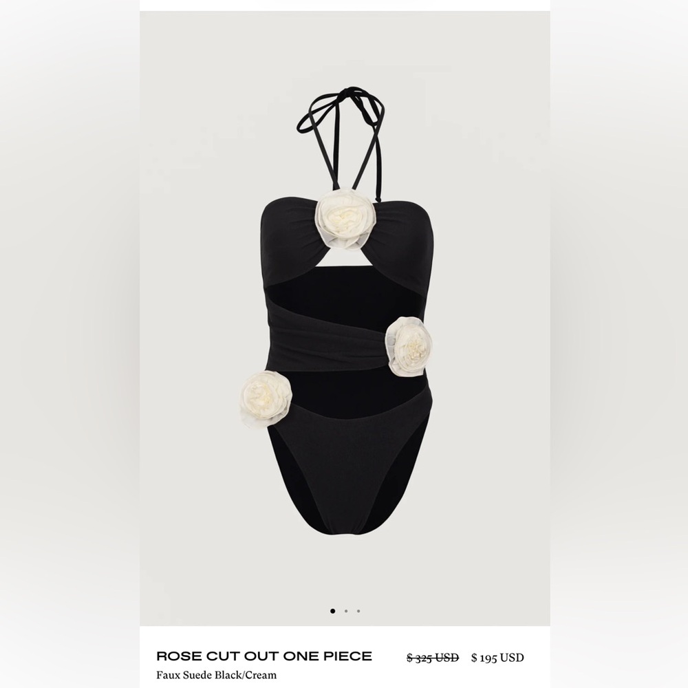 NWT!! SAME Rose Cut Out One Piece - Black and Cream